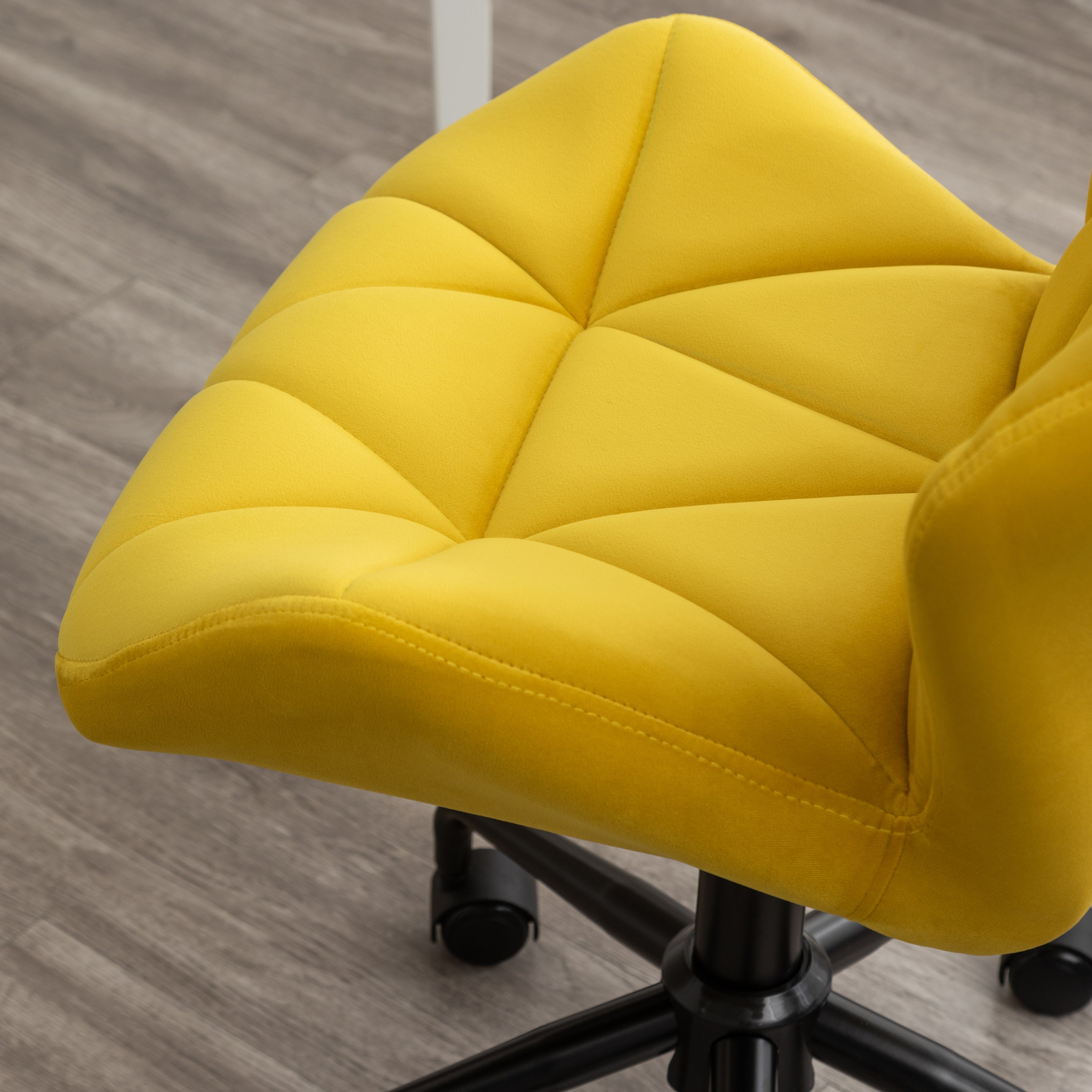Eldon Diamond Tufted Adjustable Swivel Office Chair, Yellow | Premium Home Decor - Grand Goldman