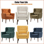 Modern Accent Chair Upholstered Foam Filled Living Room Chairs Comfy Reading Chair Mid Century Modern Chair with Chenille Fabric Lounge Arm Chairs Armchair for Living Room Bedroom (Beige) - Grand Goldman Shop