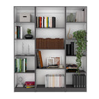 Davie 3 Piece Home Bookcase set, 60' Wide with 14 Shelves ,  Living Room Set Set Matt Gray - White | Premium Home Decor - Gra