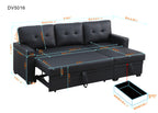 Upholstered Pull out Sectional Sofa with Chaise - Grand Goldman Shop