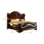 Bella Traditional Queen 4pc Bedroom set made with wood in Dark Walnut - Grand Goldman Shop