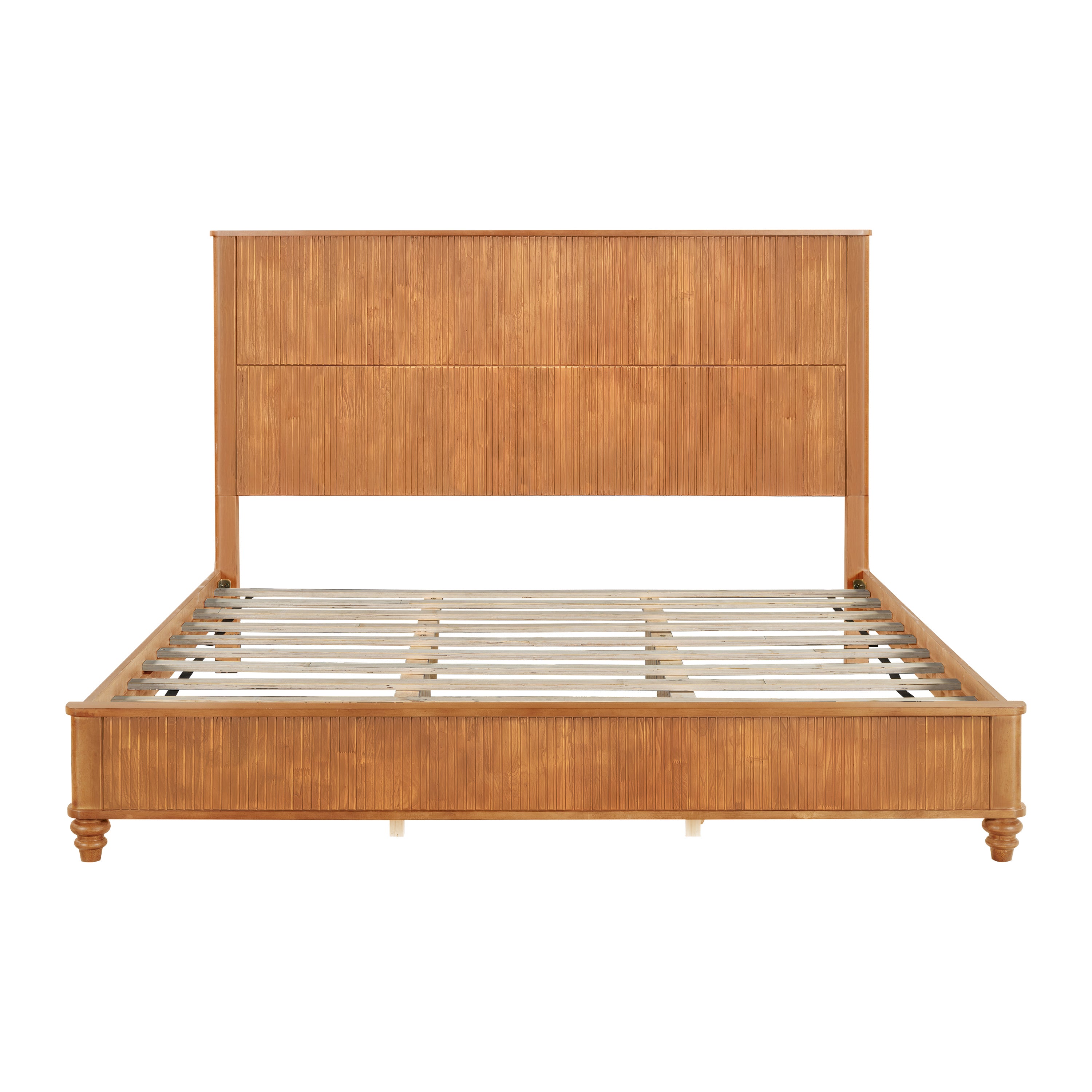 3-Piece Bedroom set with a King Size Bed and 2 Nightstands, Natural - Grand Goldman Shop