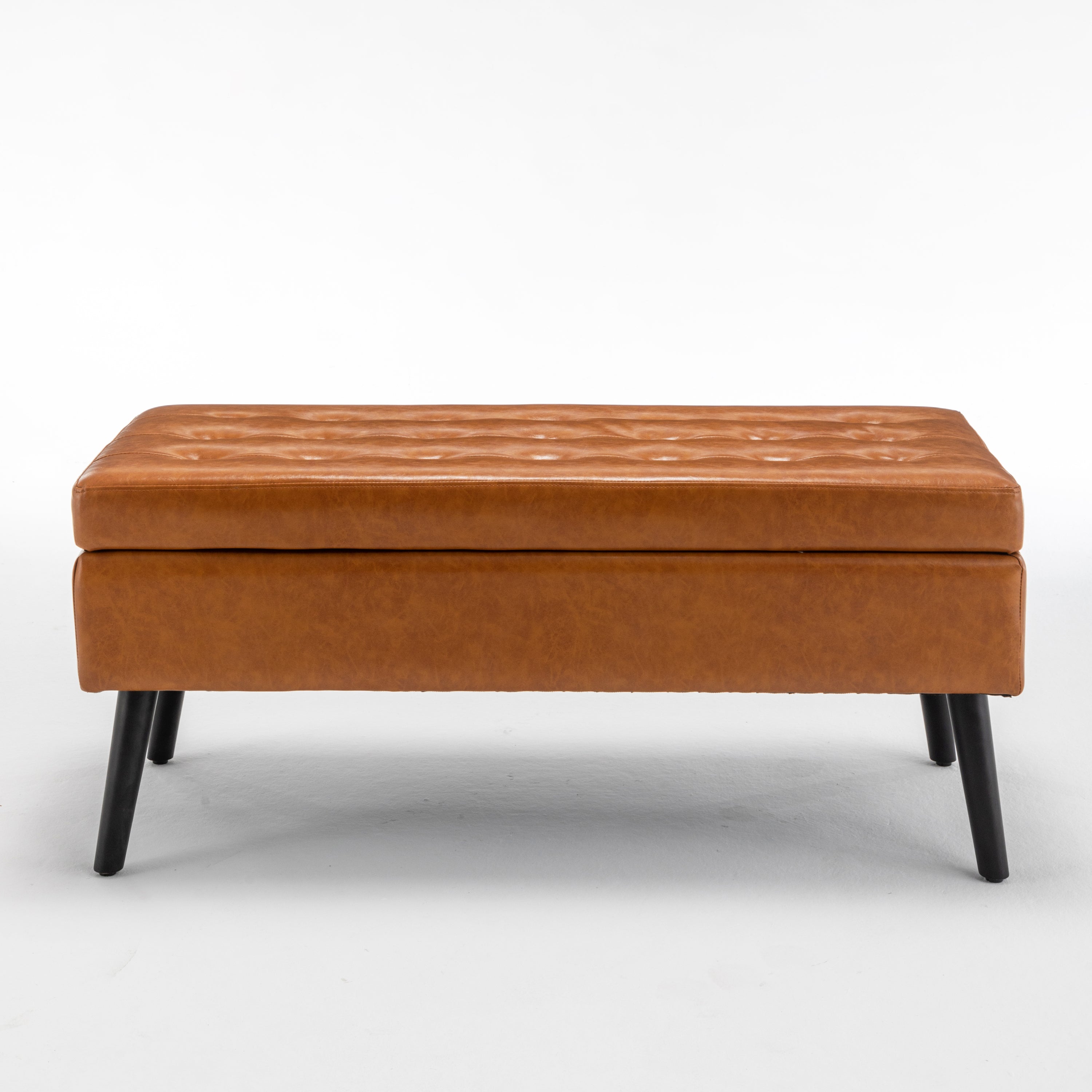 Storage Bench with Storage Bench for Bedroom End of Bed Bench Foot of Bed Bench Entryway Bench Storage Ottoman Bench 43.3' W x 17.7' Brown Leather Bench - Grand Goldman Shop