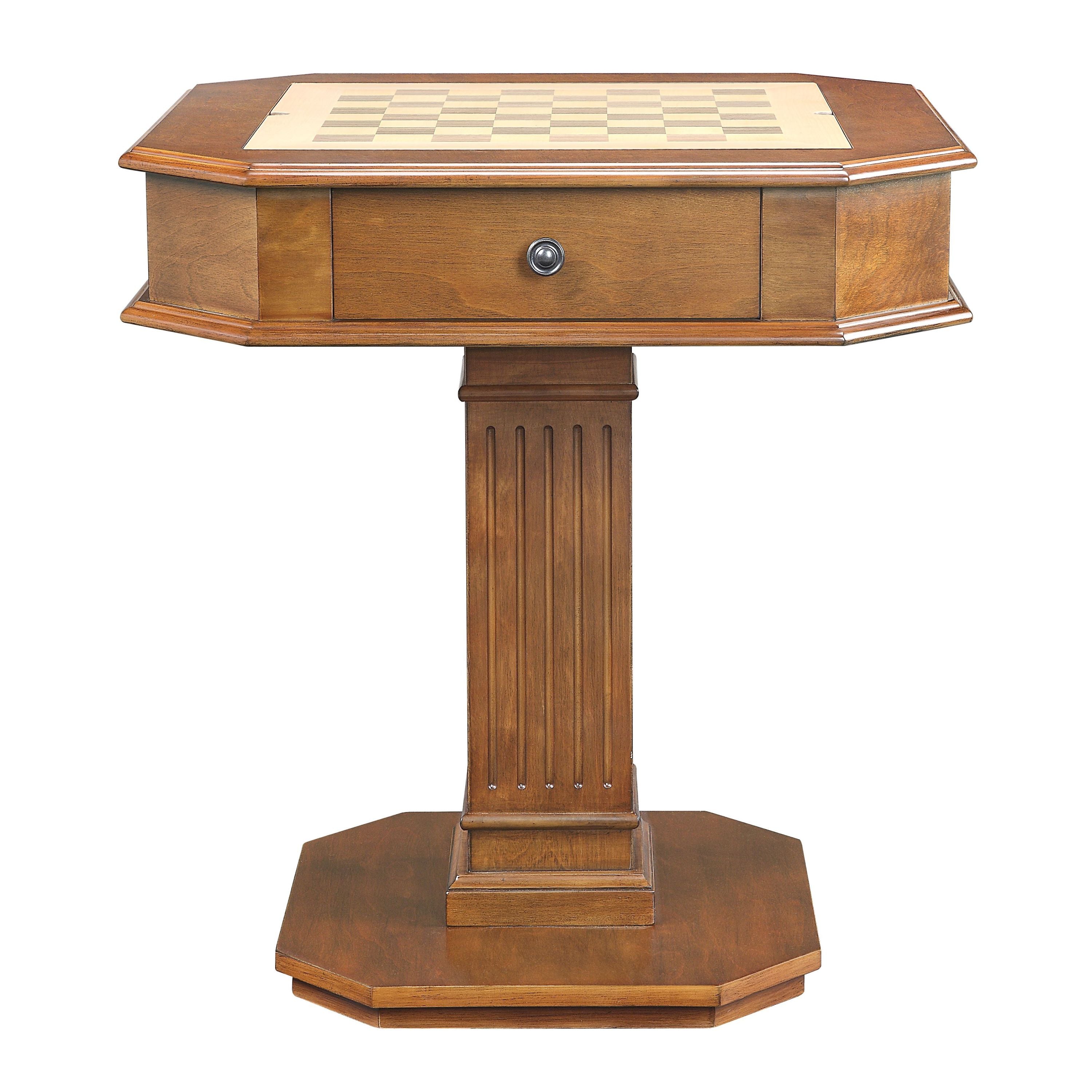 Galini Walnut Finish Game Table (Reversible Game Tray) | Premium Home Decor - Grand Goldman