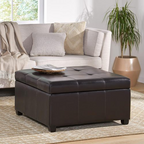 35inch Storage Ottoman,Large Square Ottoman Bench with Storage,Tufted Ottomans Footstool for Living Room - Grand Goldman Shop