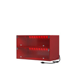 Red Glass Door Shoe Box Shoe Storage Cabinet For Sneakers With RGB Led Light - Grand Goldman Shop