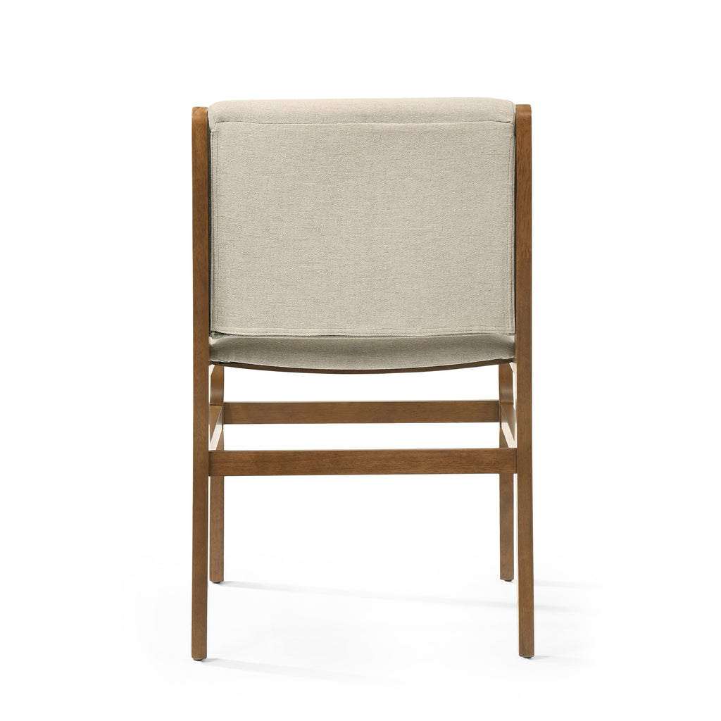 Elegant Dining Chair Set of Two Sophisticated Style Wheat Fabric - Grand Goldman Shop
