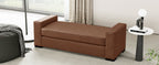 Stylish and Durable Brown Faux Leather Ottoman - Grand Goldman Shop