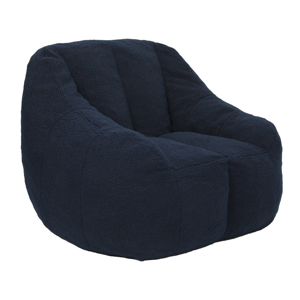 Comfy Bean Bag Chair with Memory Foam Filler – Tufted Soft Stuffed Bean Bag Sofa for Dorm, Apartment, or Living Room – Dark Blue - Grand Goldman Shop