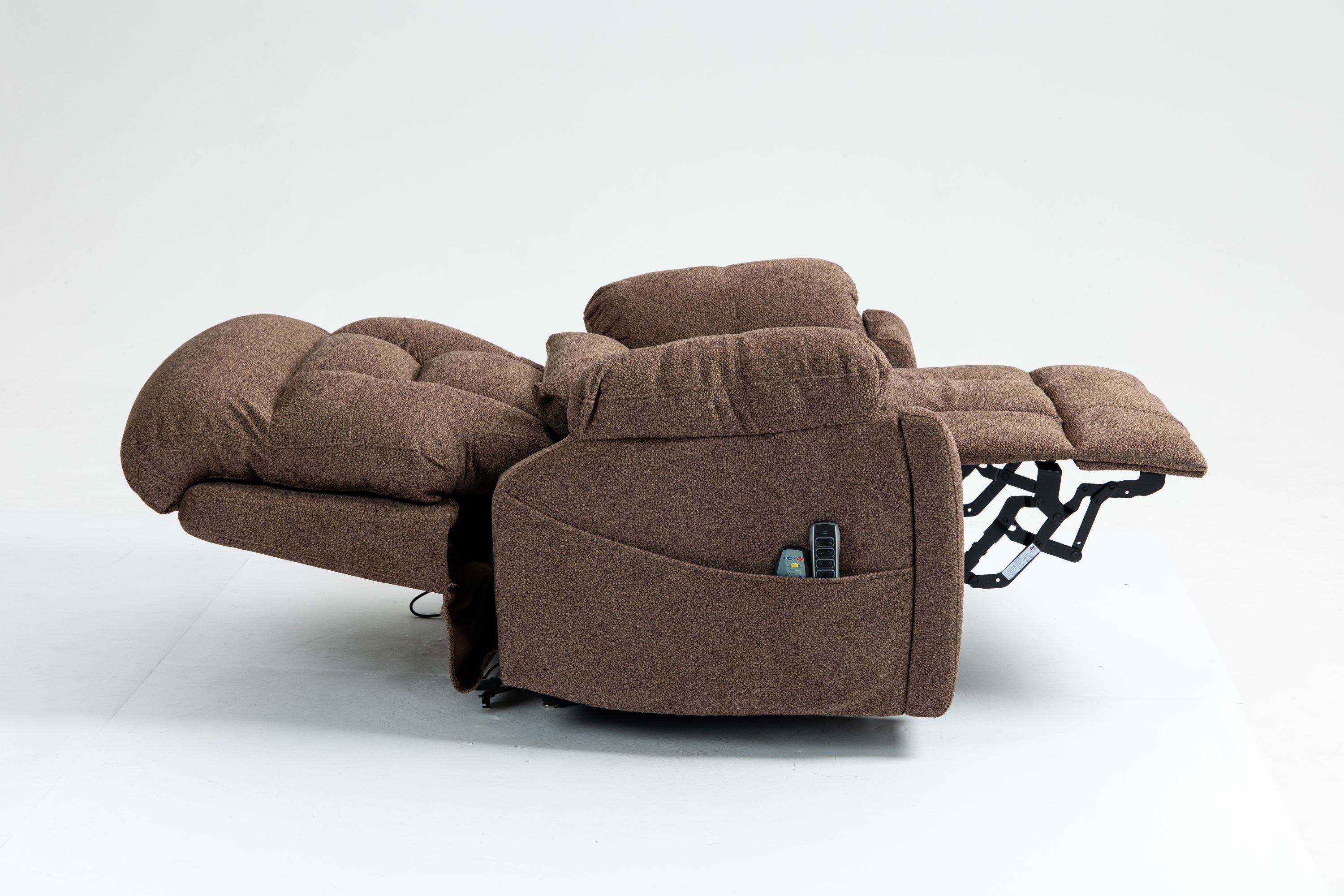 Old age electric lift chair, flat high density foam electric sofa, with heating and massage functions, can tilt to 180 degrees, 2 pocket cup holders, 2 remote controls, 4 OKIN motors - Grand Goldman Shop