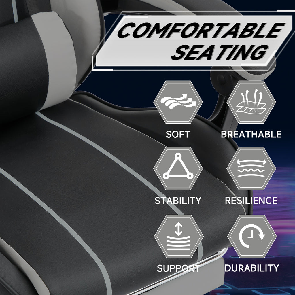 Gaming chair, Computer chair Ergonomic chair with footrest Office chair Ergonomic computer chair with lumbar backrest Blackgr