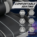 Gaming chair, Computer chair Ergonomic chair with footrest Office chair Ergonomic computer chair with lumbar backrest Blackgr