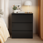(Set of 2)3 Drawer Dresser, Small Dresser for Closet, Wooden Nightstand for Bedroom, Chest of Drawers Side Table Storage Cabinet for Home Office Entryway Hallway, Each box Contains Two Side Tables - Grand Goldman Shop