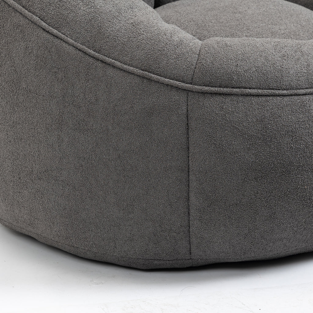 Bedding Bean Bag Sofa Chair with High-Pressure Foam and Footrest, Grey Microfiber - Grand Goldman Shop