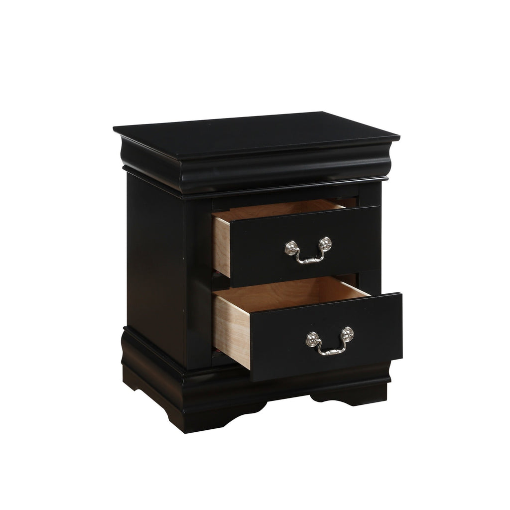 Louis Philippe Black Finish Nightstand - Grand Goldman Shop