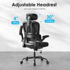 Ergonomic Office Chair, Desk Chair with Headrest and Lumbar Support, High Back Swivel Home Office Chair with Headrest for Hom