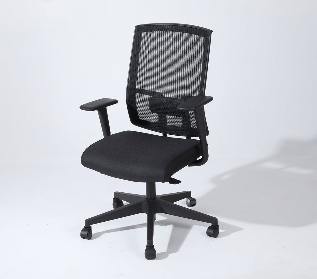 Complus Polyester Seat Pro Ergonomic High Back Office Task  Mesh Chair 27'H in Black Color With Arms | Premium Home Decor - G