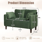 48' Soft Corduroy Loveseat Couch W/Soft Cushions,Side Storage Pocket,Sturdy Composite Board & Solid Wood Frame, High Rebound Sponge,Easy Assembly,Ideal for Living Room,Apartment,Dorm,Office. - Grand Goldman Shop