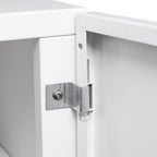 White Steel 2-Door Copier Cabinet with Mobile Pedestal and Printer Stand - Grand Goldman