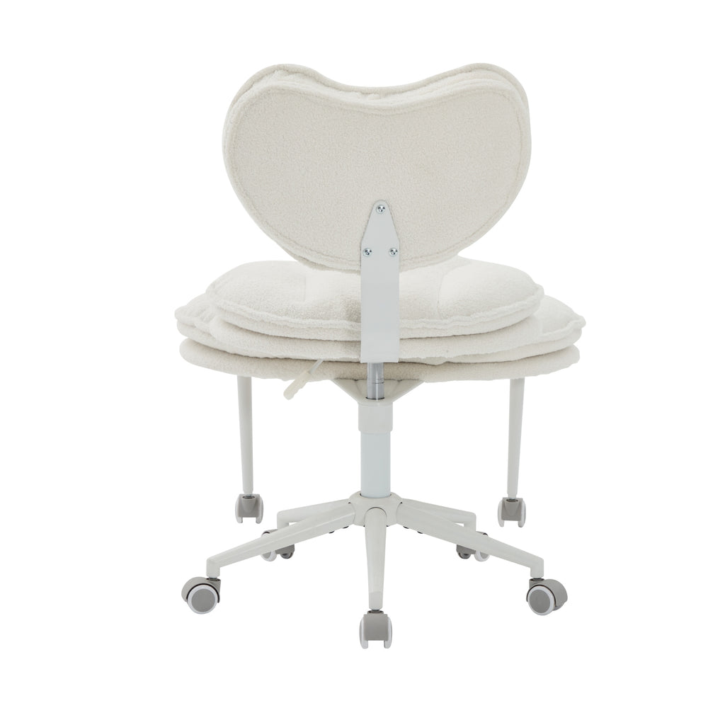 Meditation Chair Plus, Teddy Fleece Double-Layer Padding Cross Legged Rolling Chair for ADHD, Criss Cross Desk Chair with Lum