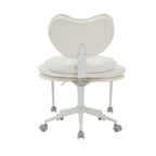 Meditation Chair Plus, Teddy Fleece Double-Layer Padding Cross Legged Rolling Chair for ADHD, Criss Cross Desk Chair with Lum