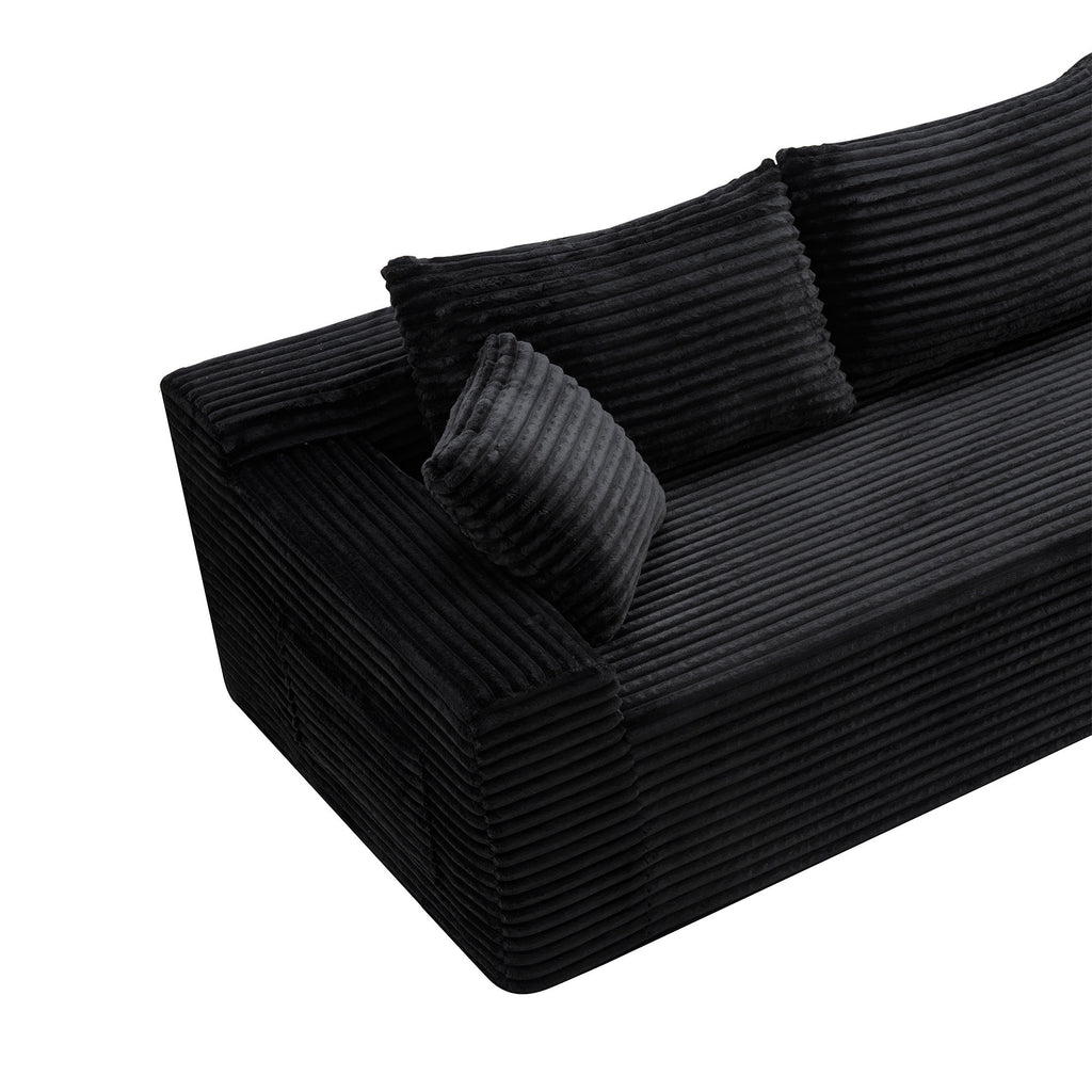 106.3' Cloud Modular Sectional Sofa Couch with L-Shape Chaise,Modern Minimalist Upholstered Couches for Living Room Bedroom,Deep Seat Corner Couch,No Assembly Required - Grand Goldman Shop