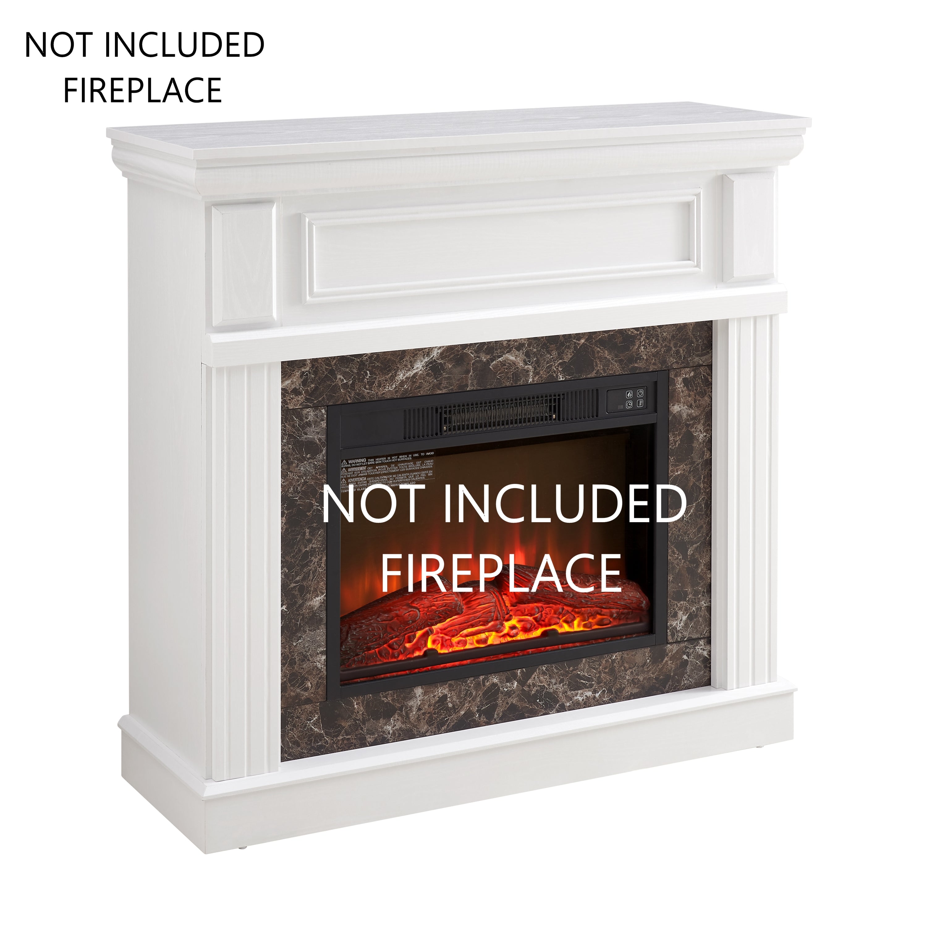 Only Mantel (NOT INCLUDED 23' FIREPLACE) -White,41.34'W*14'D*40'H - Grand Goldman Shop