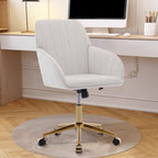 TY Ergonomic Swivel Office Chair, Adjustable and Comfortable, Beige Velvet Upholstery, 24.60 x 22.84 x 38.00 inches - Grand G
