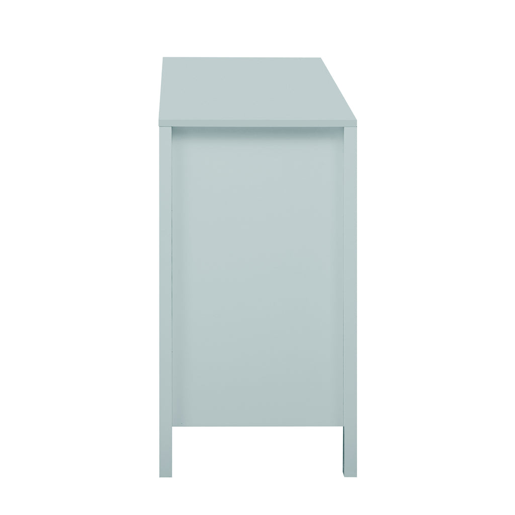 U_STYLE Sideboard with Wave Design - 3 Adjustable Shelves, 3 Drawers & Soft-Close Doors, Storage Console Table with Metal Handles, Suitable for Study, Hallway and Living Room, 3 Colors - Grand Goldman Shop