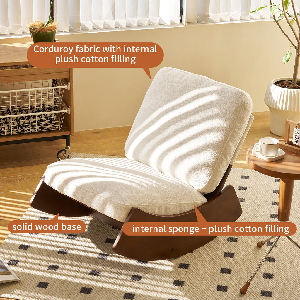 Comfortable Glider Rocking Chair, High-Quality Upholstery Glider Chair, Solid Wood Frame, Perfect for Multiple Settings Accent Reading Chair for Bedroom,Living Room,Set of 2 - Grand Goldman Shop