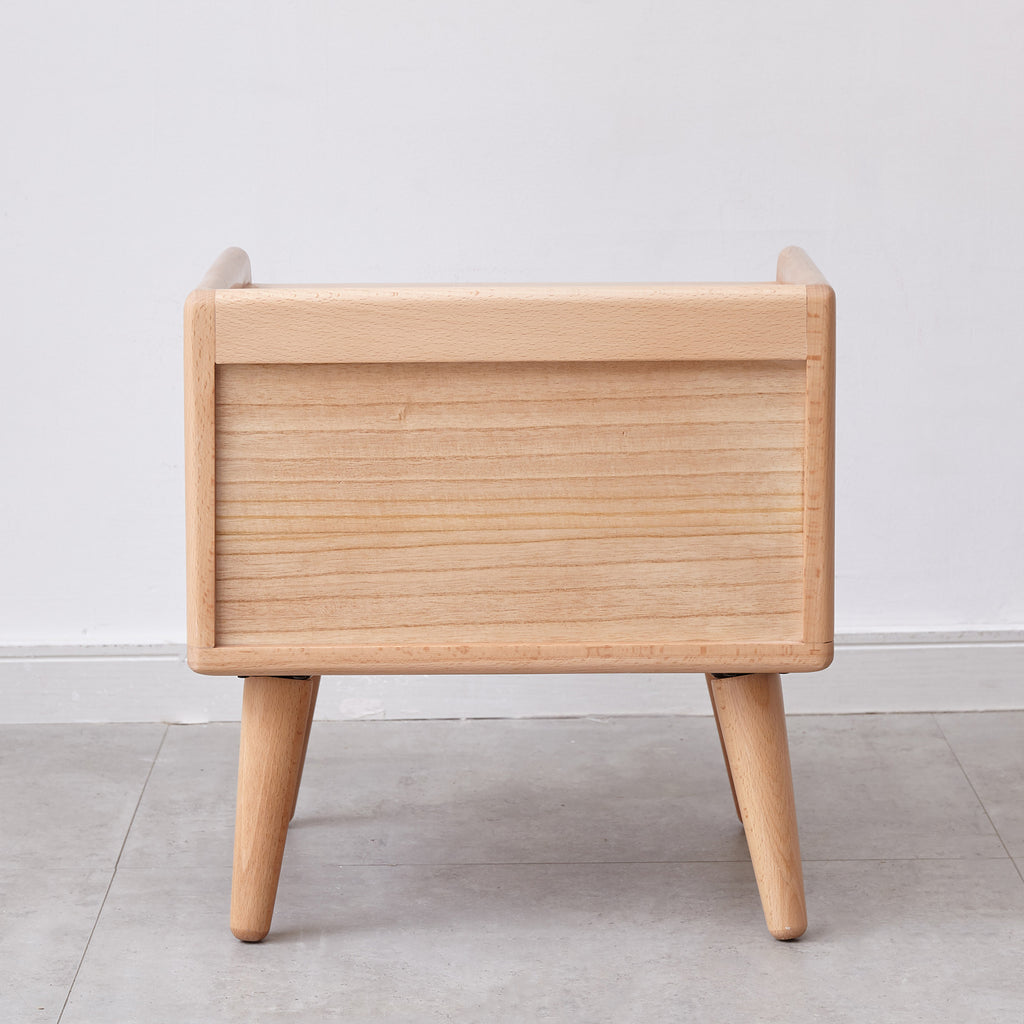 Pure Solid Wood Bedside Cabinet Modern Simple Nightstands European Beech Bedside Cabinet Nordic Bedroom Solid Beech Storage Cabinet 0.4m - Grand Goldman Shop