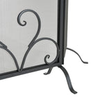 Onyx 3-Panel Iron Fireplace Screen 54' x 31.5', Black Finish - Grand Goldman Shop