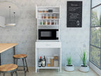 Della 60 Kitchen Pantry with Countertop, Closed & Open Storage -White | Premium Home Decor - Grand Goldman