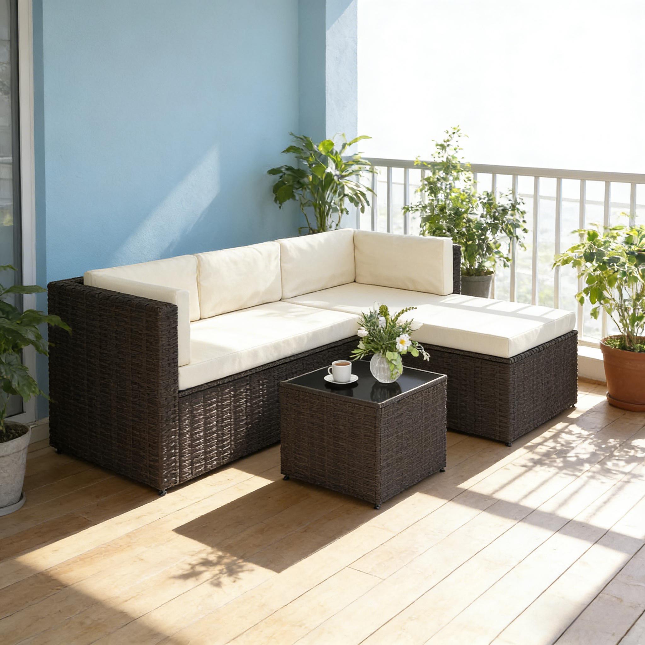 Gartenmöbel-Set für Gespräche im Freien, 3-teiliges Gartenmöbel-Set