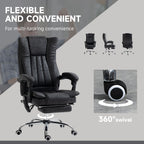 Vinsetto Microfiber Office Chair, High Back Computer Chair with 6 Point Massage, Heat, Adjustable Height and Retractable Foot