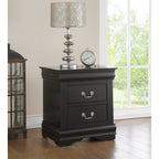 Louis Philippe Black Finish Nightstand - Grand Goldman Shop