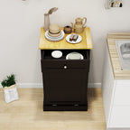 One Drawers and One-Compartment Tilt-Out Trash Cabinet Kitchen Trash Cabinet-Black - Grand Goldman Shop