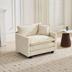 Cloud Sofa one Seat (Armrests are not included), Modern Sectional Couch, for Living Room Bedroom and Apartment, Comfy Double Layer Upholstered Seat Cushion, Breathable Chenille Fabric, Beige - Grand Goldman Shop