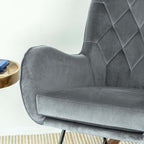 Hannah Mid Century Modern Rocking Chair In Dark Grey - Grand Goldman Shop