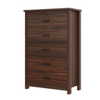 4PCS Bedroom Sets, Wooden Queen Size Bed Frame with Storage Headboard and Charging Station, 2 Nightstands with 2 Drawers, 1 Dresser with 5 Drawers, Walnut(old SKU HL000102AAD) - Grand Goldman Shop
