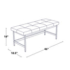 Bench in Black Metal and Black Faux Leather - Grand Goldman Shop