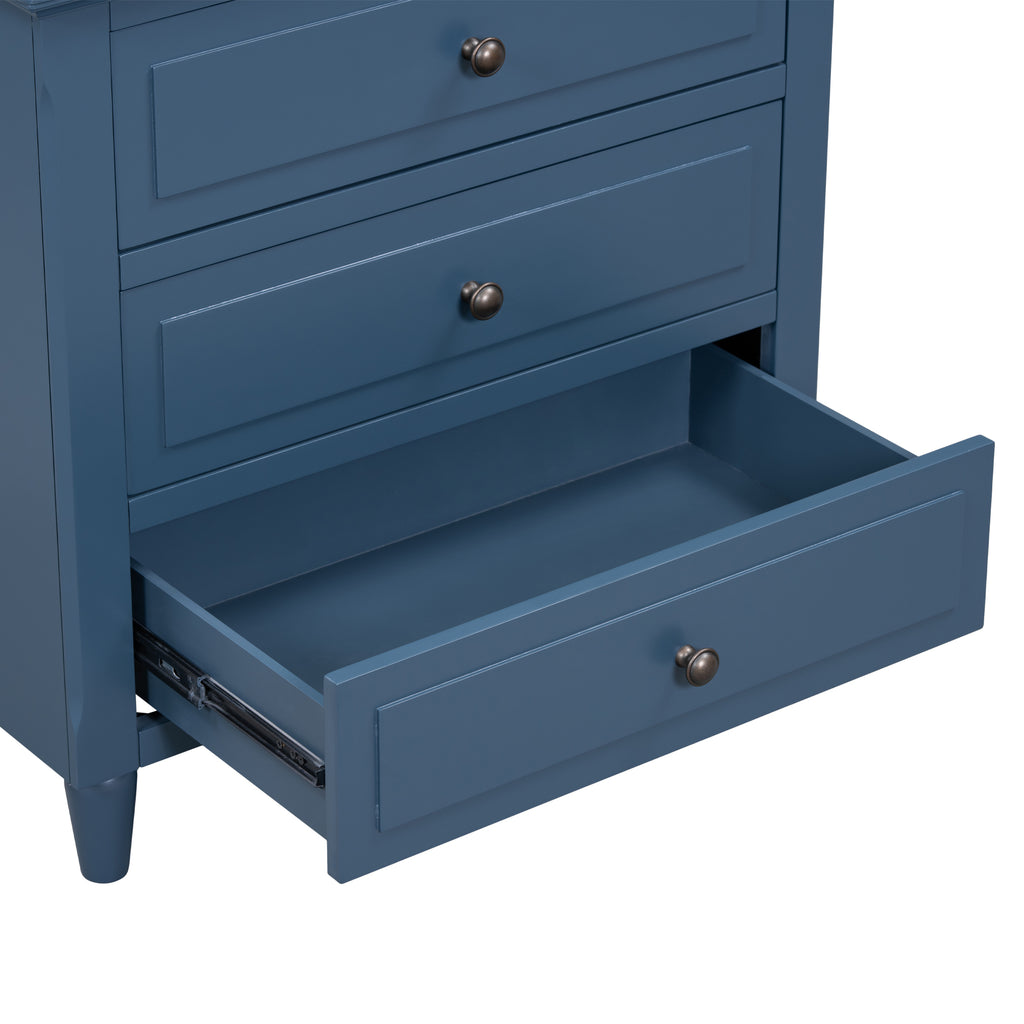 U_STYLE 28''Pine Wood Nightstand with 3 Drawers and Smooth Gliding Rails ,Simple Bedside Cabinet with Metal handle, Minimalist Sofa Side Table with rubber legs for Bedroom Sofa Couch Office - Grand Goldman Shop