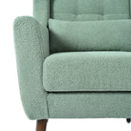 Modern Accent Chair,Teddy Fabric Living Room Chairs Comfy Reading Chair,Mid Century Accent Chair, Lounge Arm Chairs Armchair for Living Room Bedroom (Light Green) - Grand Goldman Shop