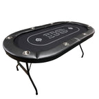 INO Design 71 inches Foldable Poker Table Portable for Casion Texas Hold'em Games with Black Felt - Grand Goldman