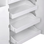 K&K 71' Tall Kitchen Pantry Cabinet with 3 Pull Out Cabinet Organizers, Farmhouse Embossed Texture Storage Cabinet with 6 Door Shelves, 2 Drawers, Freestanding Cupboard for Kitchen, Dining Room White - Grand Goldman Shop