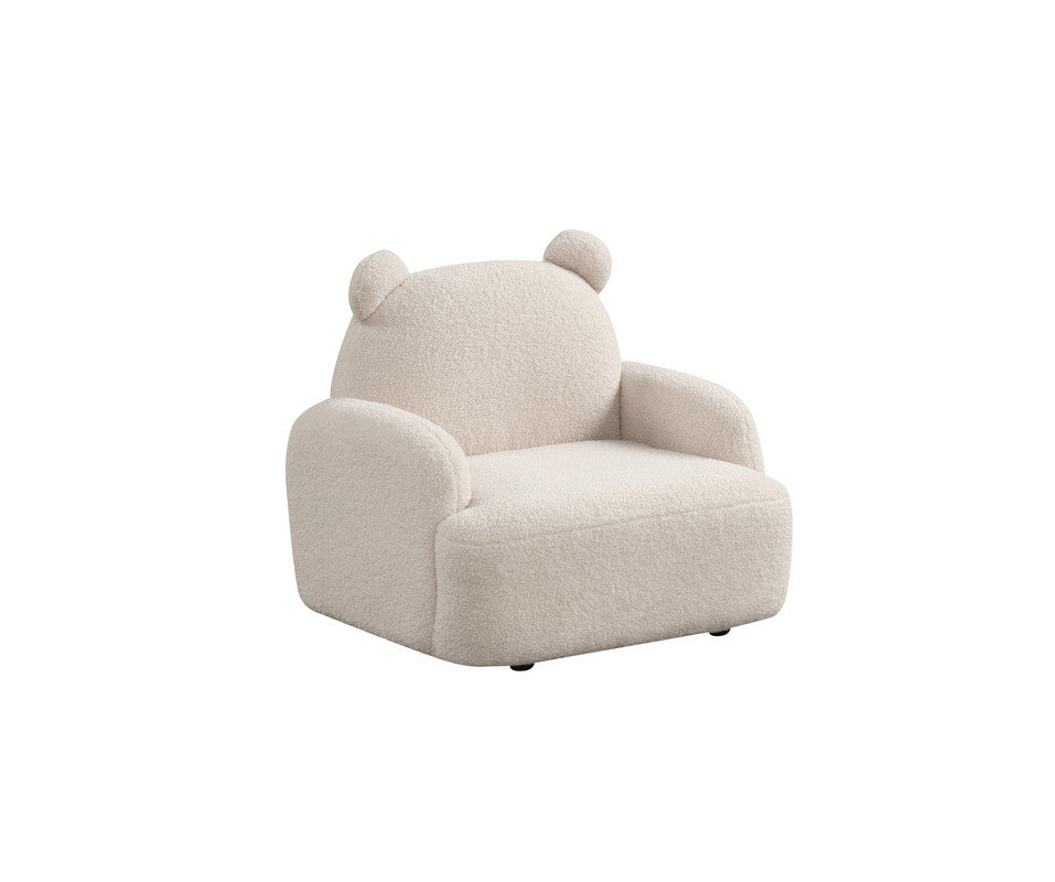 Rosella 25.5'W Beige Sherpa Bear-Shaped Kids Armchair | Premium Home Decor - Grand Goldman