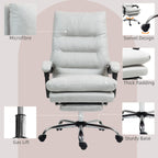 Microfibre Massage Office Chair, Heated Reclining Chair with Footrest,  Light Gray | Premium Home Decor - Grand Goldman