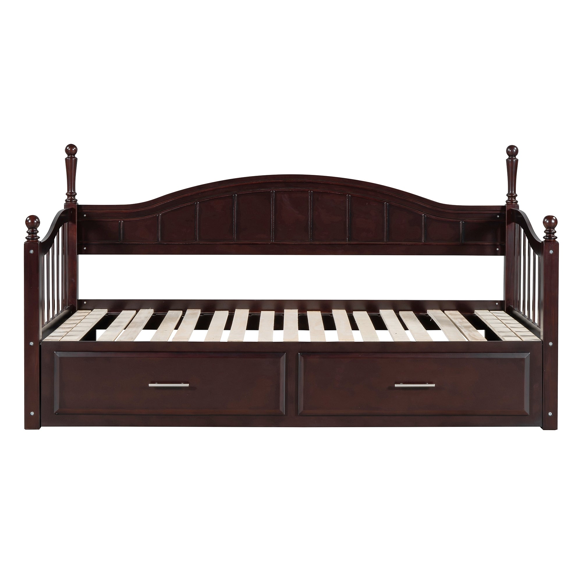 Wooden Twin Size Daybed with Twin Size Trundle, Extendable Daybed with Two Storage Drawers, Espresso(Expected Arrival Time:9.12) - Grand Goldman Shop