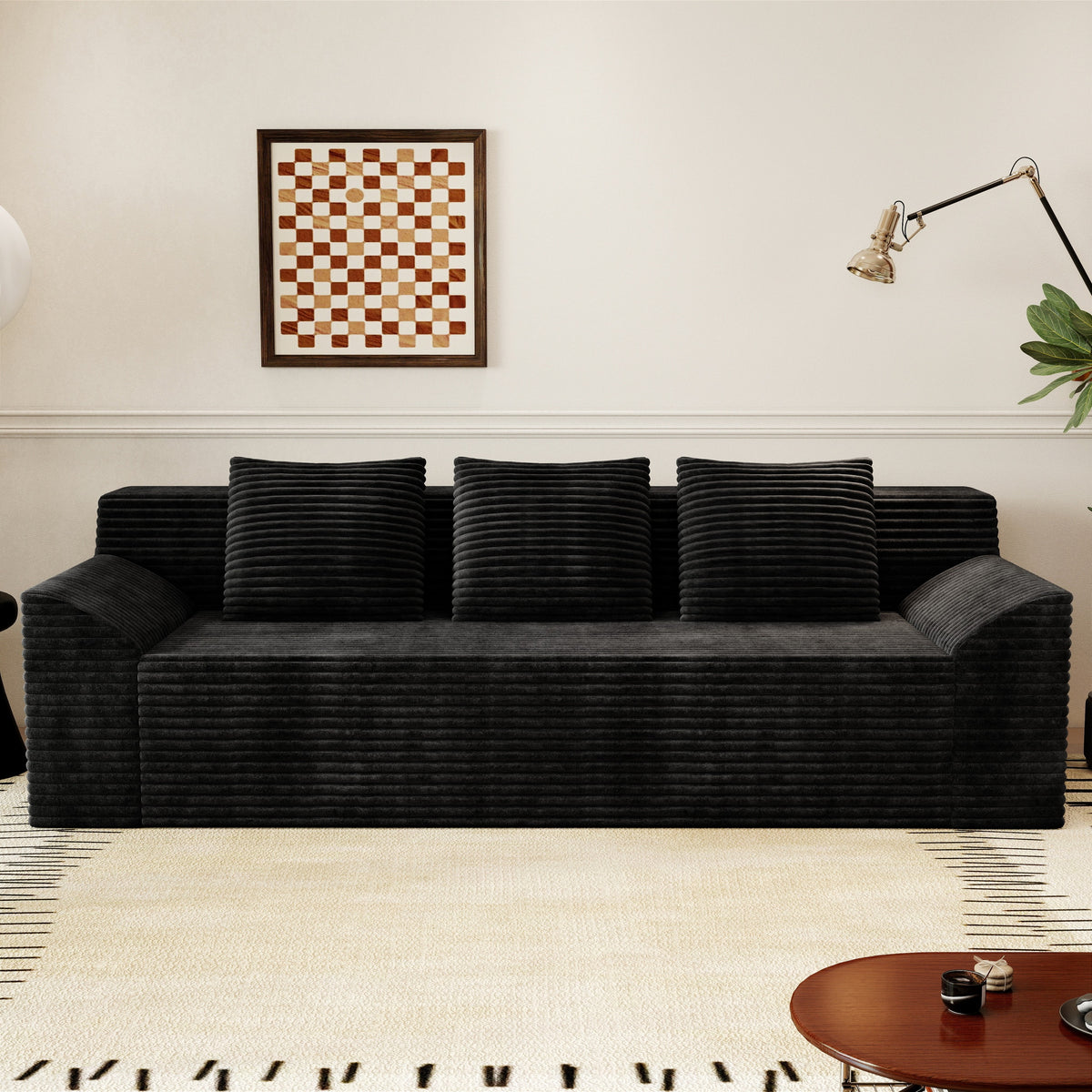 71' 3Setaser Sofa,Corduroy Fabric,Deep Seat Couches,Comfy Loveseat Sofa,No Assembly,1pcs for Living room, Bedroom,Conference room ,Apartment - Grand Goldman Shop