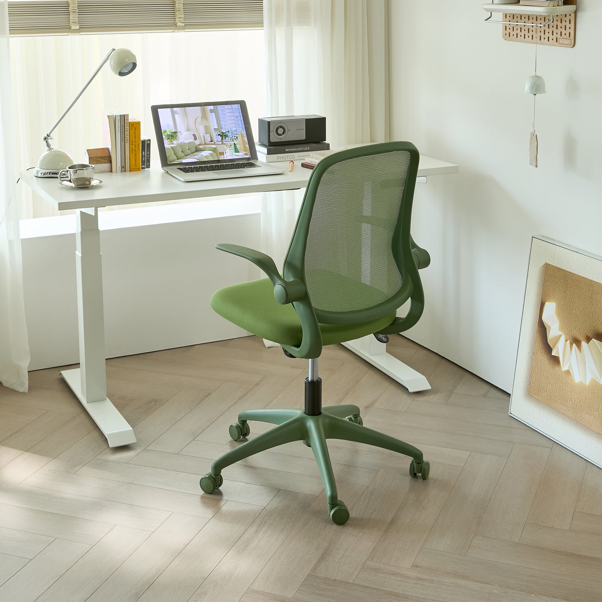 Ergonomic Color Office Chair 350LBS, Home Office, Mesh Back, Integrated Molded Foam, Comfortable Sitting, Flipping Armrest, F